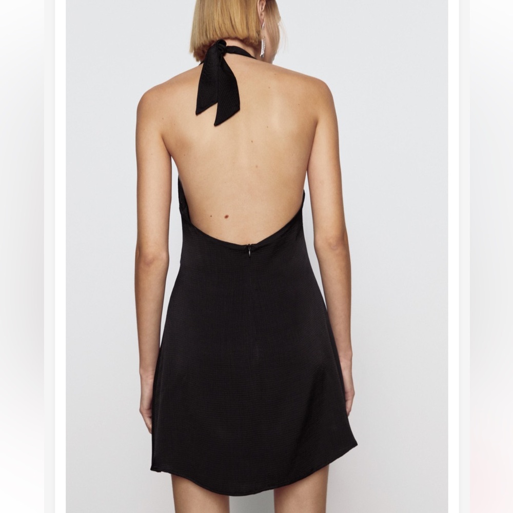 NWT Zara Structured Satin Effect Dress XS - Picture 4 of 11